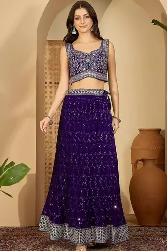 Embroidered Ready to Wear Lehenga & Blouse With Dupatta