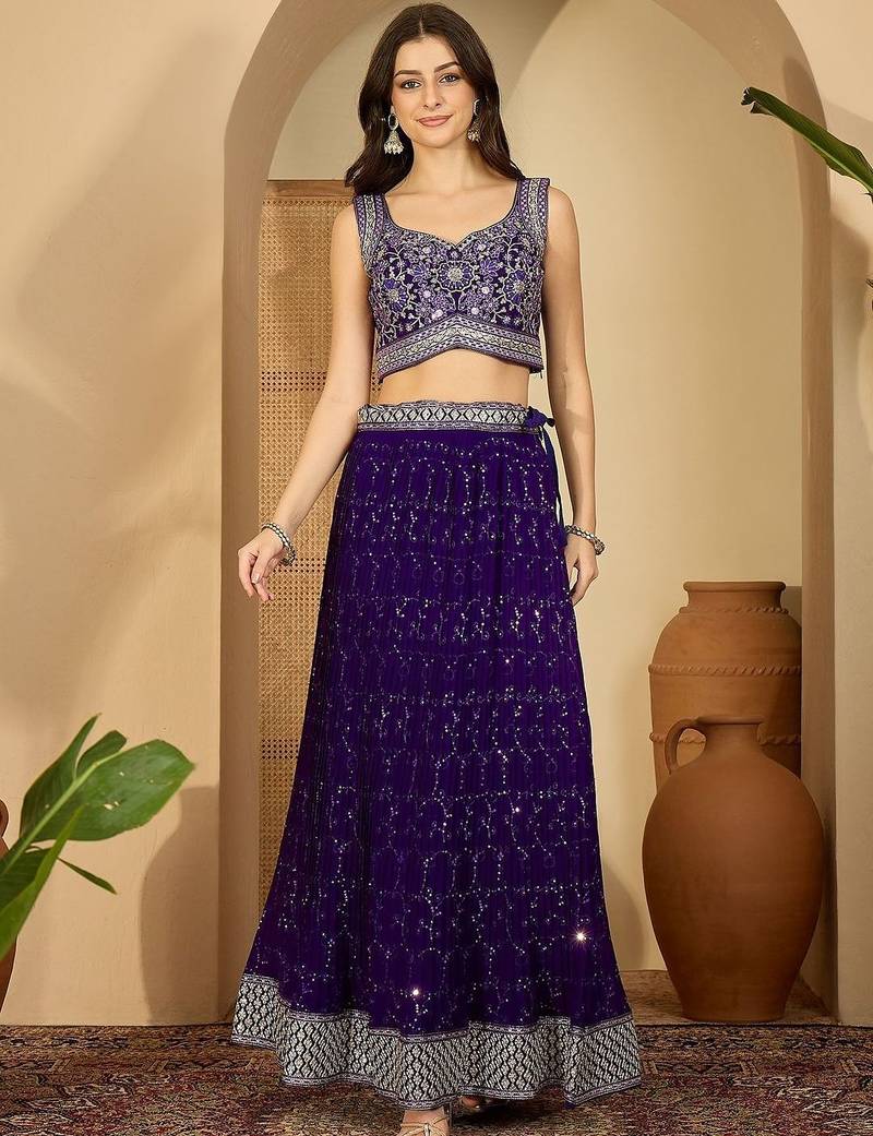 Embroidered Ready to Wear Lehenga & Blouse With Dupatta
