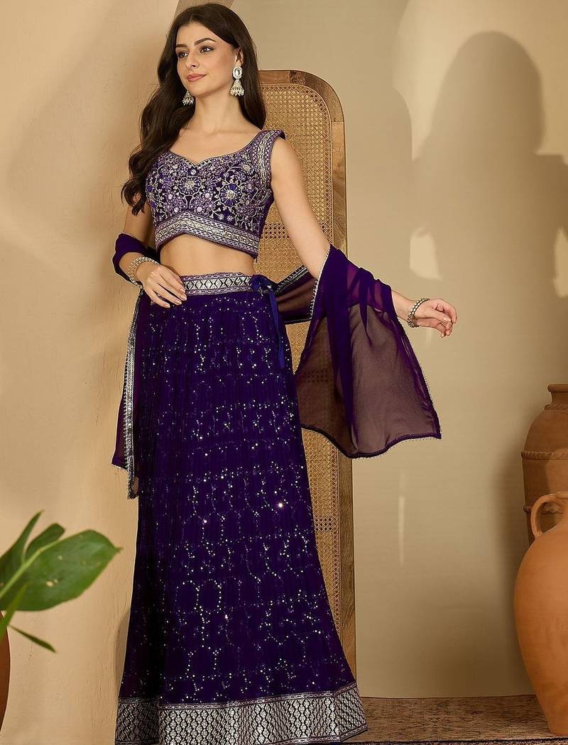 Embroidered Ready to Wear Lehenga & Blouse With Dupatta