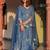 Women Blue Printed Gotta Patti Lehriya Ready to Wear Lehenga & Blouse With Dupatta