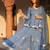 Women Blue Printed Gotta Patti Lehriya Ready to Wear Lehenga & Blouse With Dupatta