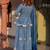 Women Blue Printed Gotta Patti Lehriya Ready to Wear Lehenga & Blouse With Dupatta