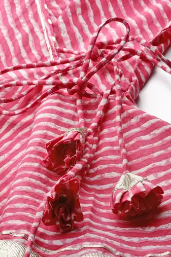 Pink & White Printed Ready to Wear Lehenga & Blouse With Dupatta