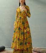 Women Floral Printed Wrap Anarkali Kurta with Palazzos