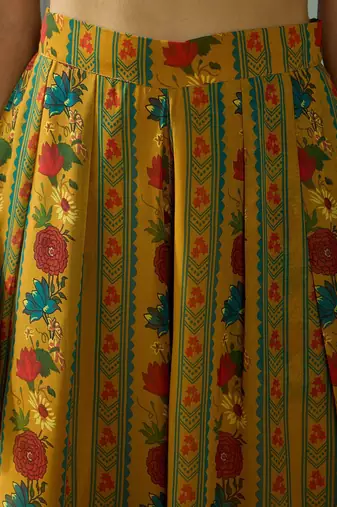 Women Floral Printed Wrap Anarkali Kurta with Palazzos