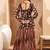 Floral Printed Gotta Patti Straight Kurti with Sharara