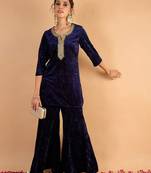 Women Ethnic Motifs Embroidered Kurta with Palazzo