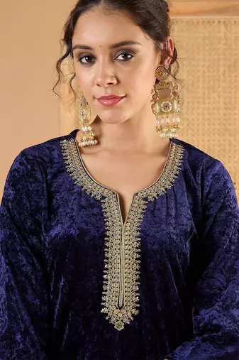 Women Ethnic Motifs Embroidered Kurta with Palazzo