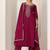 Ethnic Motifs Embroidered Straight Kurta With Trousers & Dupatta
