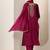 Ethnic Motifs Embroidered Straight Kurta With Trousers & Dupatta