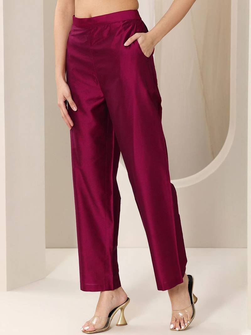 Ethnic Motifs Embroidered Straight Kurta With Trousers & Dupatta