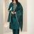 Floral Embroidered Notch Neck Sequinned Straight Kurta With Trousers & Dupatta
