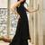Floral Black Halter Neck Sleeveless A-Line Kurta With Palazzos & Dupatta Set