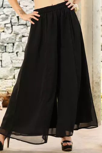 Floral Black Halter Neck Sleeveless A-Line Kurta With Palazzos & Dupatta Set