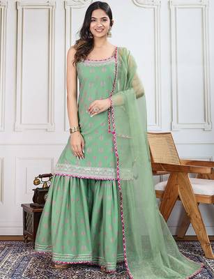 Printed Kurti Sharara With Dupatta 1