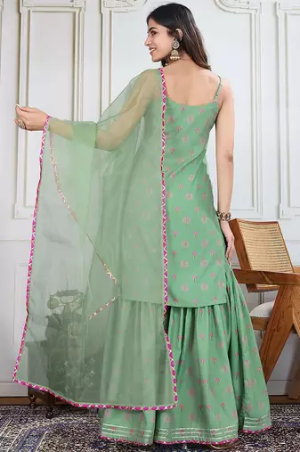 Printed Kurti Sharara With Dupatta