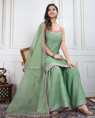 Printed Kurti Sharara With Dupatta 5