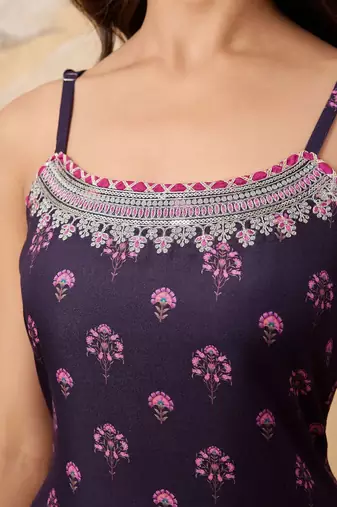 Floral Printed Sleeveless Kurta with Sharara With Dupatta