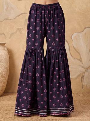 Floral Printed Sleeveless Kurta with Sharara With Dupatta 7