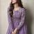 Floral Embroidered Pleated Georgette A-Line Kurta with Sharara