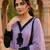 Lavender & black crepe silk beads sequence kurta pant set with dupatta