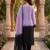 Lavender & black crepe silk beads sequence kurta pant set with dupatta
