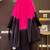 Pink & black crepe silk beads sequence kurta pant set with dupatta
