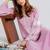 Pink chanderi silk sequence embroidery kurta pant set