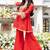 Red Embroidered Kurta with Bell Palazzo Set