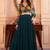 Printed V-Neck Cro Top With Long Flared Skirt 