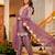 Onion pink frendy silk embroidery kurta patiala set with organza dupatta