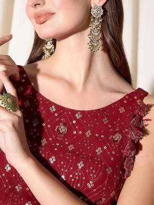 Embordered Top With Palazoo Indo western Set 2