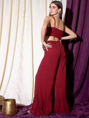 Embordered Top With Palazoo Indo western Set 5