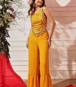 Embellished Top with Palazzos indo western set 