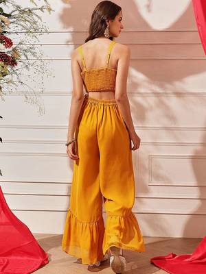 Embellished Top with Palazzos indo western set  4