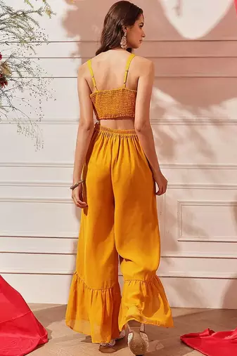 Embellished Top with Palazzos indo western set 