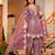 Onion pink frendy silk embroidery kurta patiala set with organza dupatta