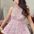 Pink Peplum top with skirt and dupatta set