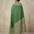 green silk bandhani saree 