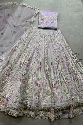 Grace in Every Thread Net Sequins & Embroidered Lehenga Choli