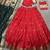 red jacquard silk blend chaniya choli with zari 