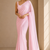 Baby pink ready to drape saree with unstitched blouse