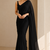 Black ready to drape saree with unstitched blouse