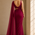 Cherry maroon ready to drape saree with unstitched blouse