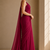 Cherry maroon ready to drape saree with unstitched blouse