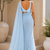 Powder blue ready to drape saree with unstitched blouse