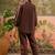 Brown embroidered pure cotton straight co-ord set
