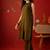 Olive green embroidered pure cotton straight kurta set