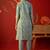 Blue floral printed pure cotton straight kurta set