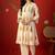 White orange printed pure cotton a-line kurta set